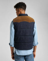 LEE PADDED VEST MĘSKA KAMIZELKA JEANSOWA PUCHOWA RINSE L89VPL36 112141030